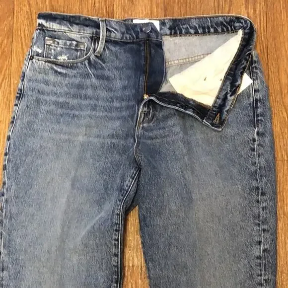 Frame Denim Le Drew Loose Fit Straight Jeans in Cascade Blue Size 30